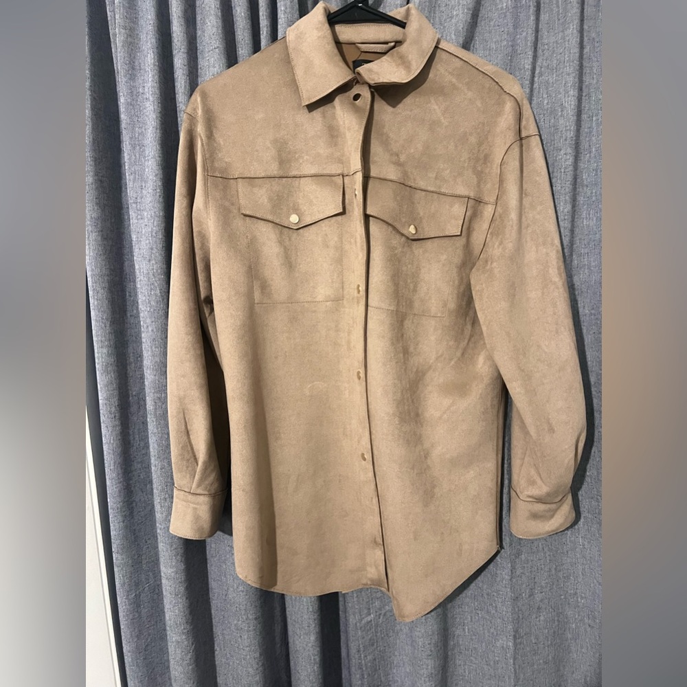 Suede oversized jacket